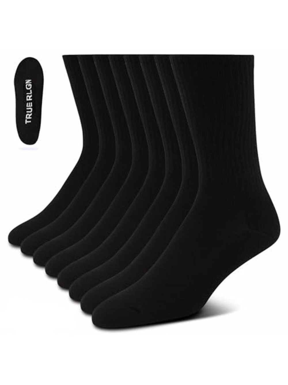 Mens Crew Socks Athletic Cushioned Moisture Wicking Performance Sport Socks